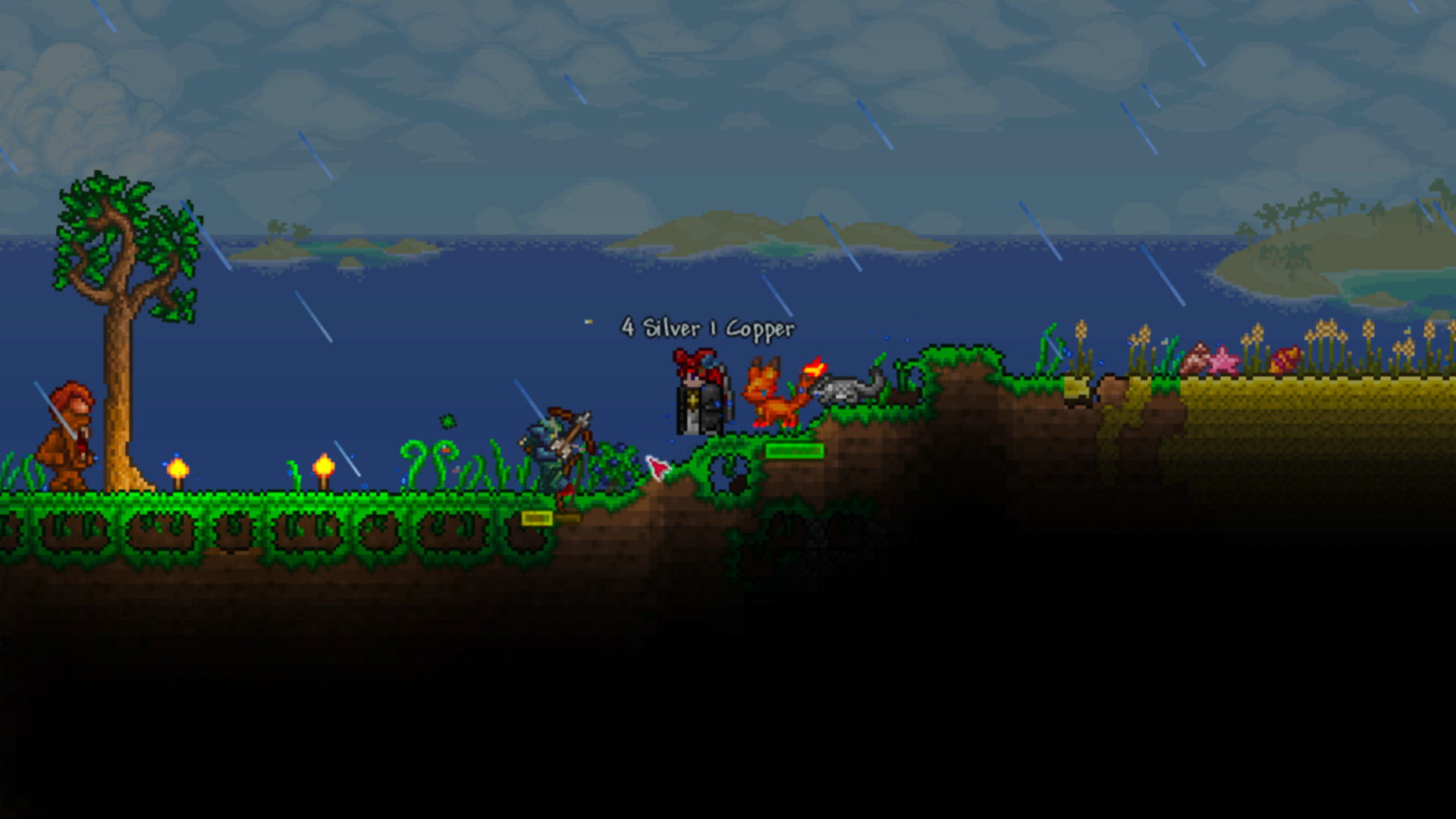 Terraria - Foxpark being guarded by a Goblin Archer