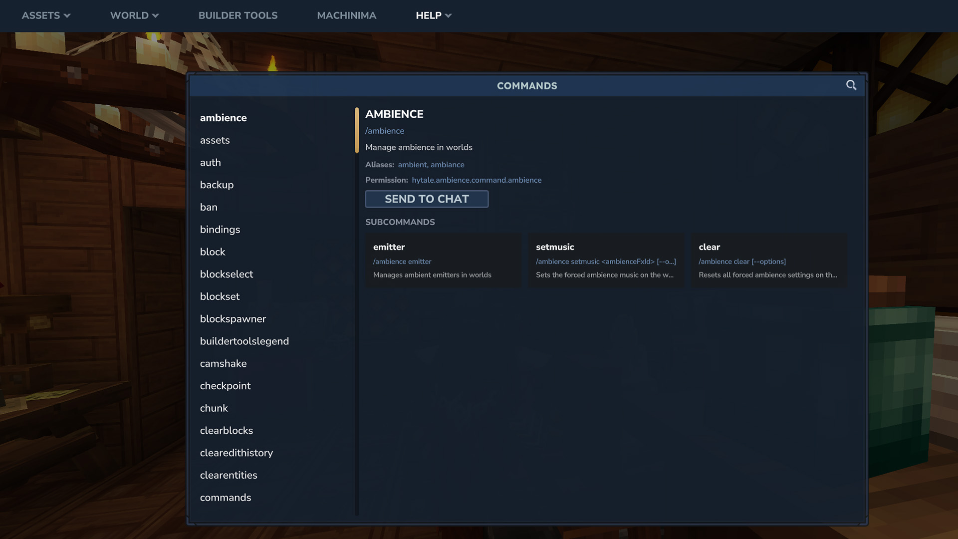 Hytale console command window