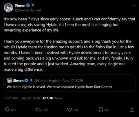 ‘I have no regrets saving Hytale,’ says co-founder who purchased the game from Riot and released it just two months later: ‘It’s been the most challenging but rewarding experience of my life’