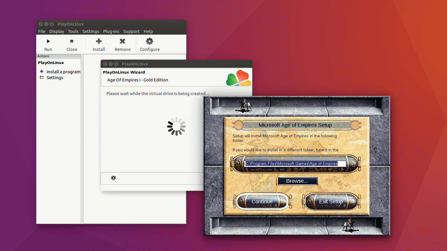 Installing Age of Empires on Linux.