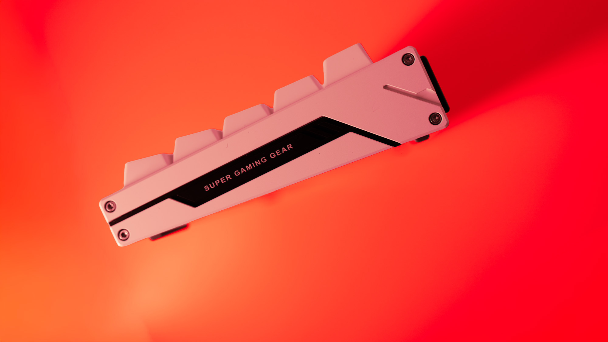 The Mchose Ace 68 Turbo on a red background.