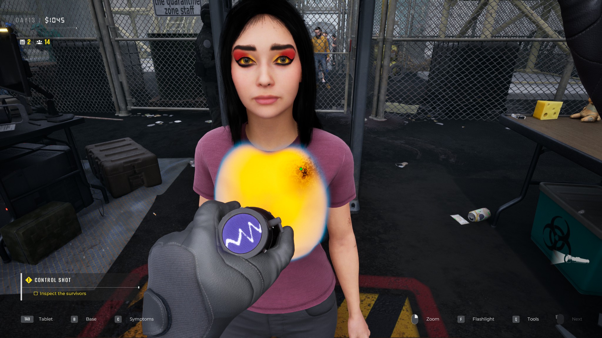 A stethoscope being used on a survivor