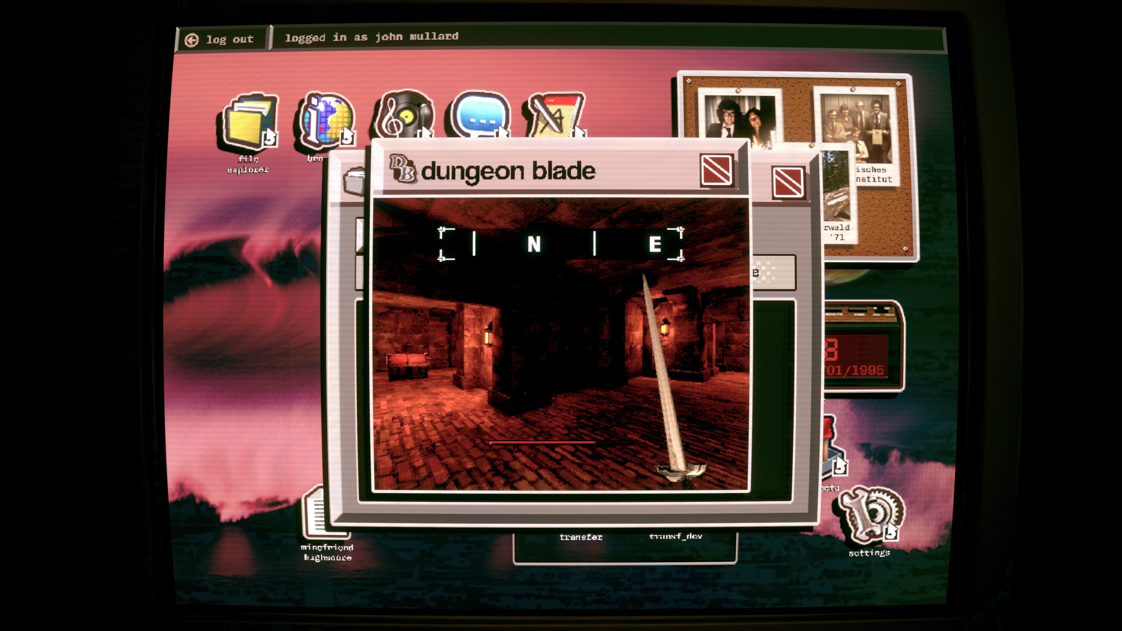 The game contained within an old CRT monitor