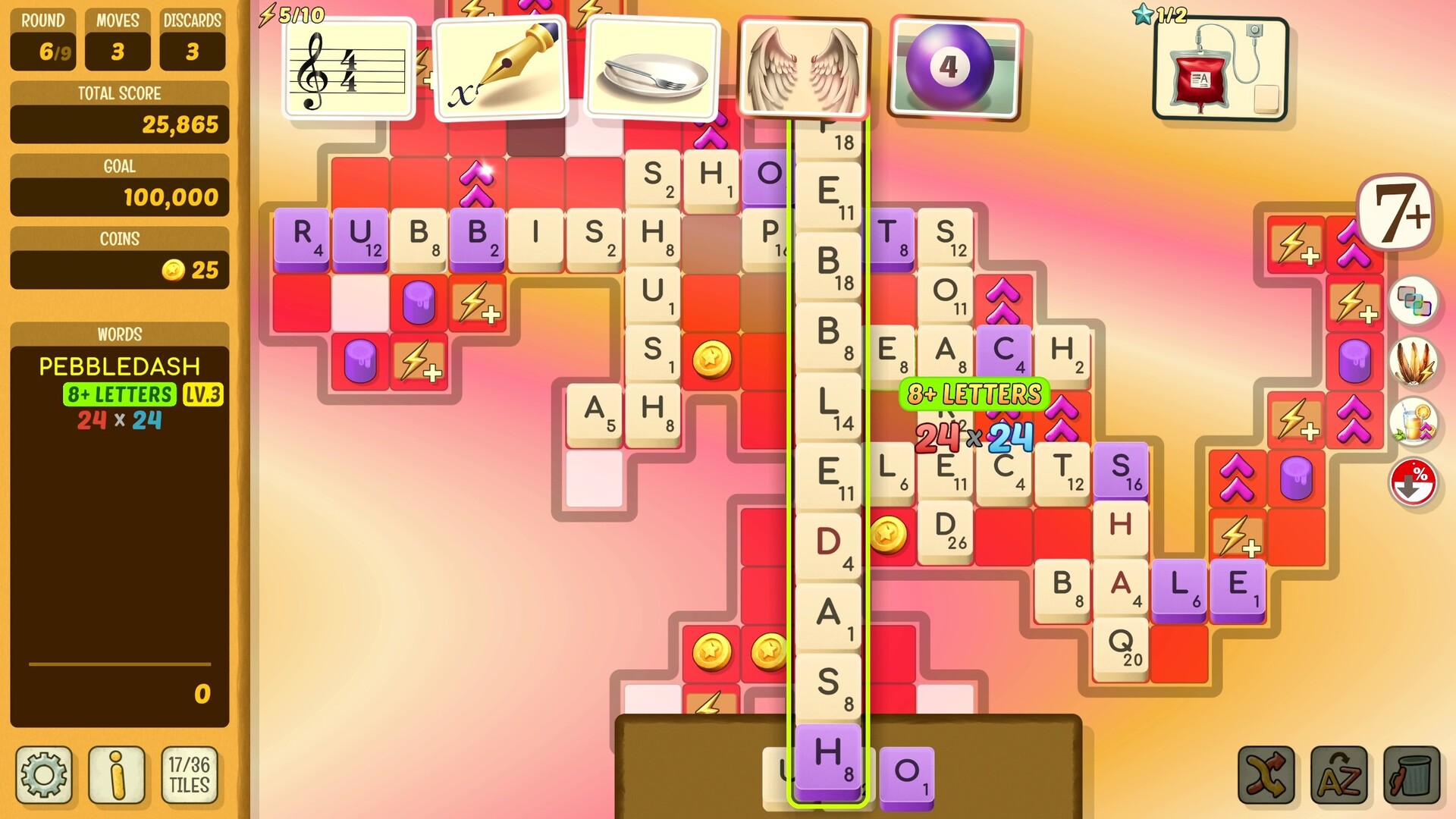 Spelling words on the board in Beyond Words.