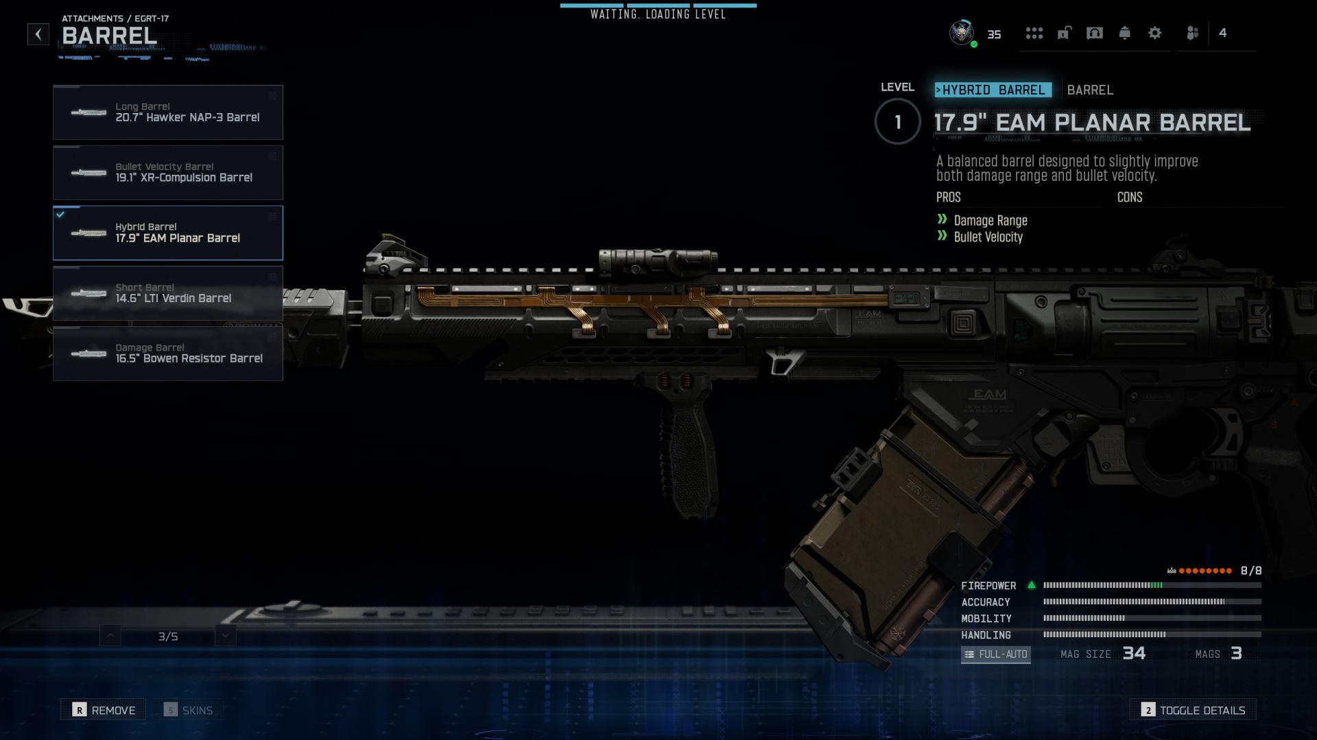 An EGRT-17 assault rifle with a 17.9