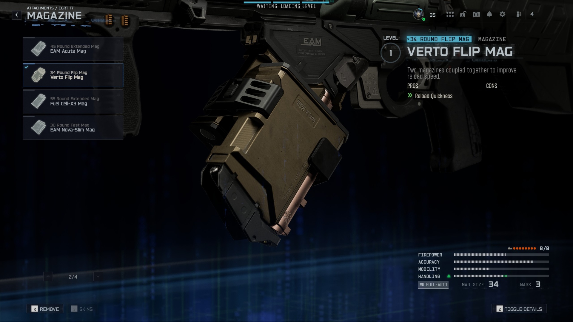 A verto flip mag attachment