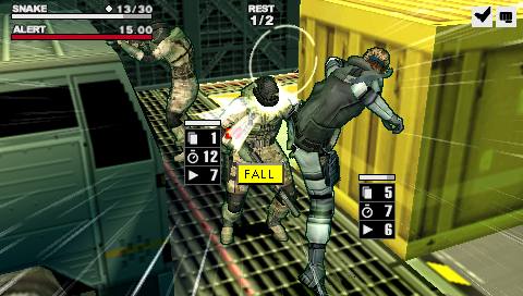 Snake attacking a soldier in Metal Gear Acid.