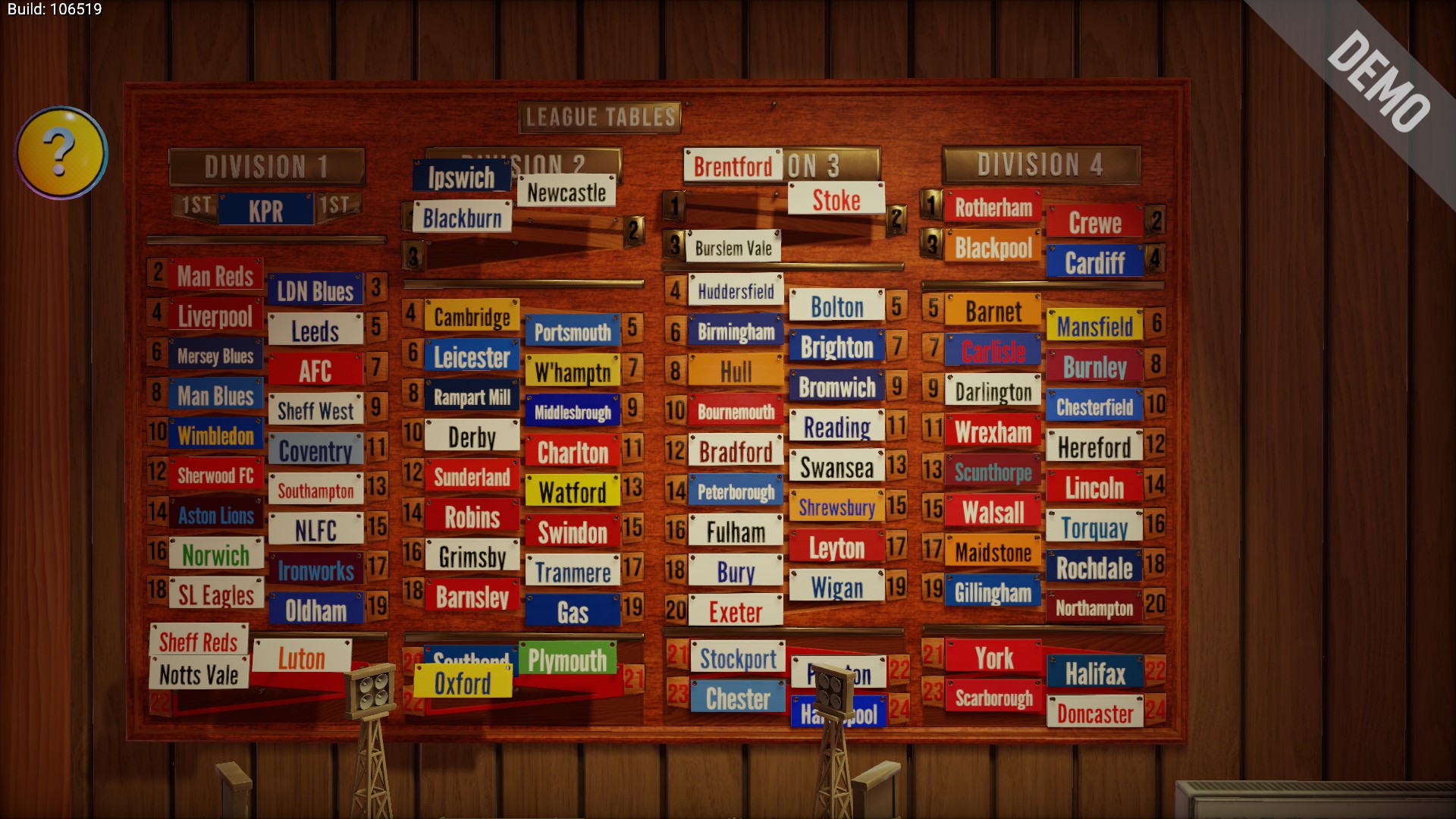 The desk in Nutmeg, a football deck-building game.