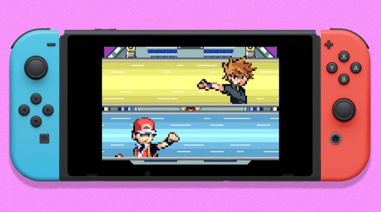 A GBA Pokémon game is displayed on the Switch.