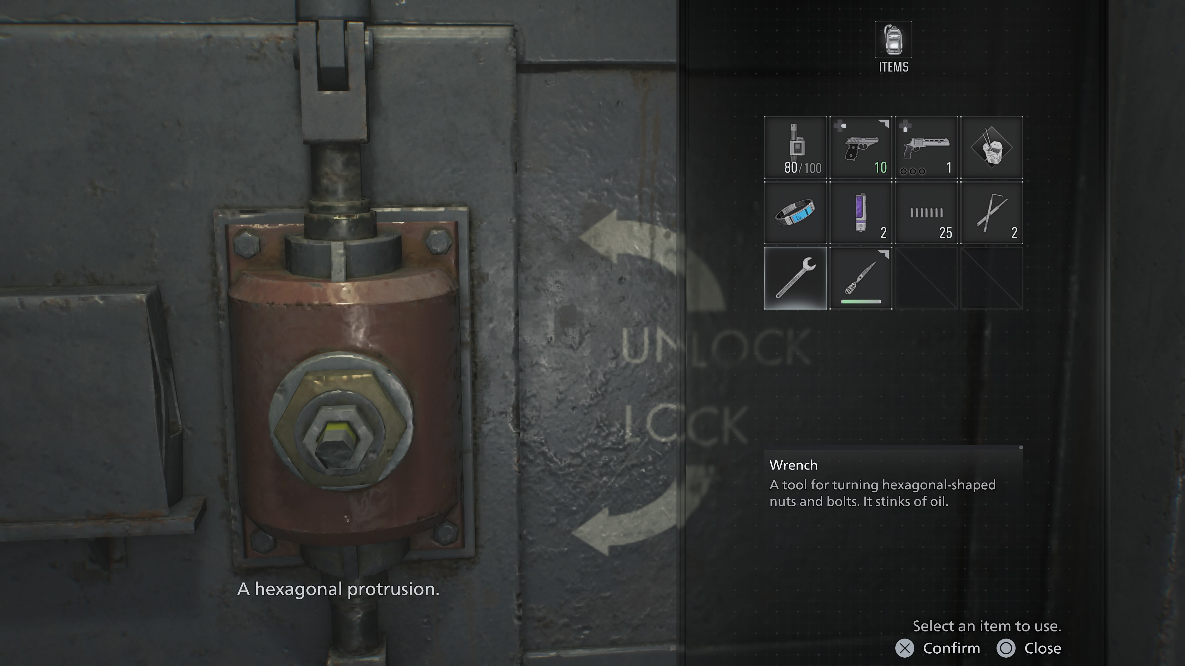 Resident Evil Requiem Cold Storage - Hexagonal protrusion