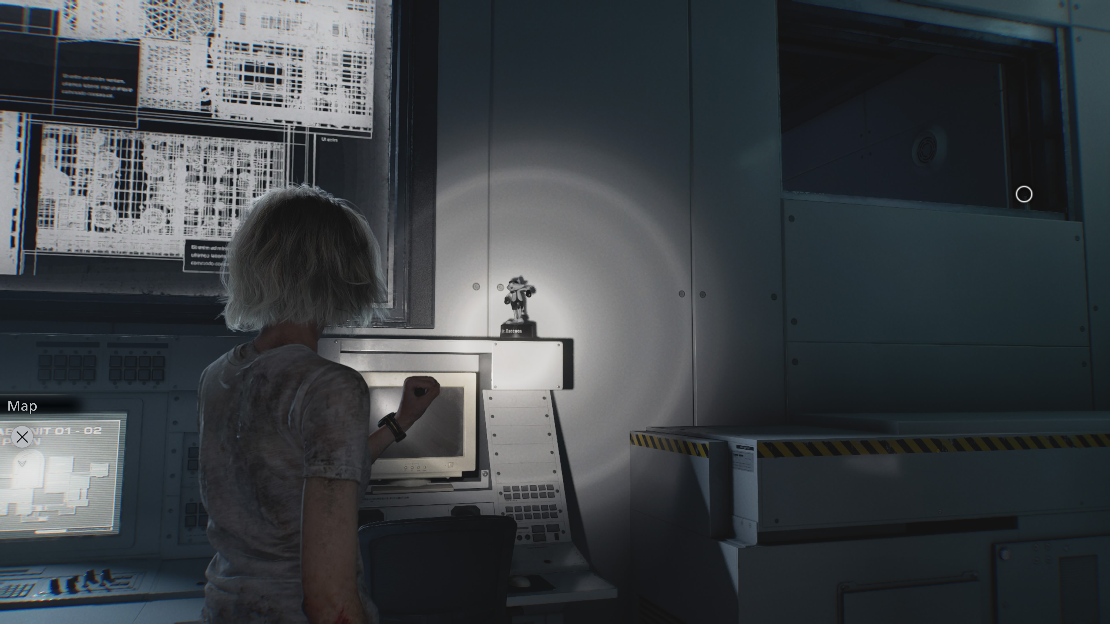 Resident Evil Requiem Mr. Raccoon on a console