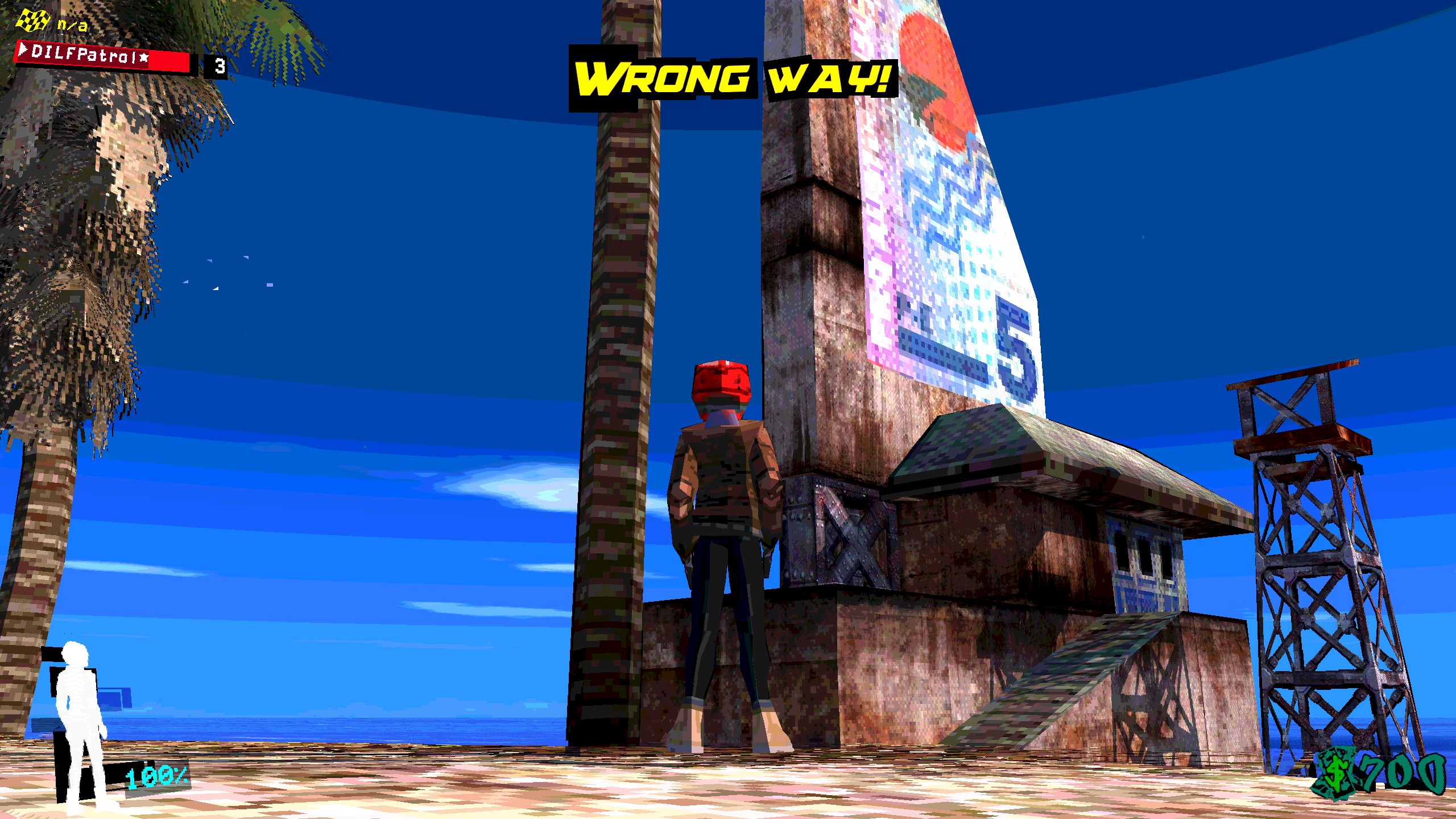 Airframe Ultra on foot looking at beachfront structure