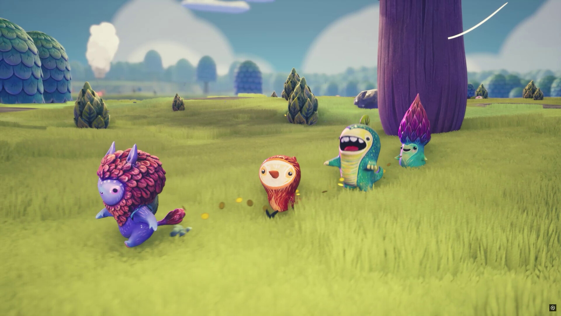 A player is followed by a trio of oddfauna in Oddfauna: Secret of the Terrabeast.