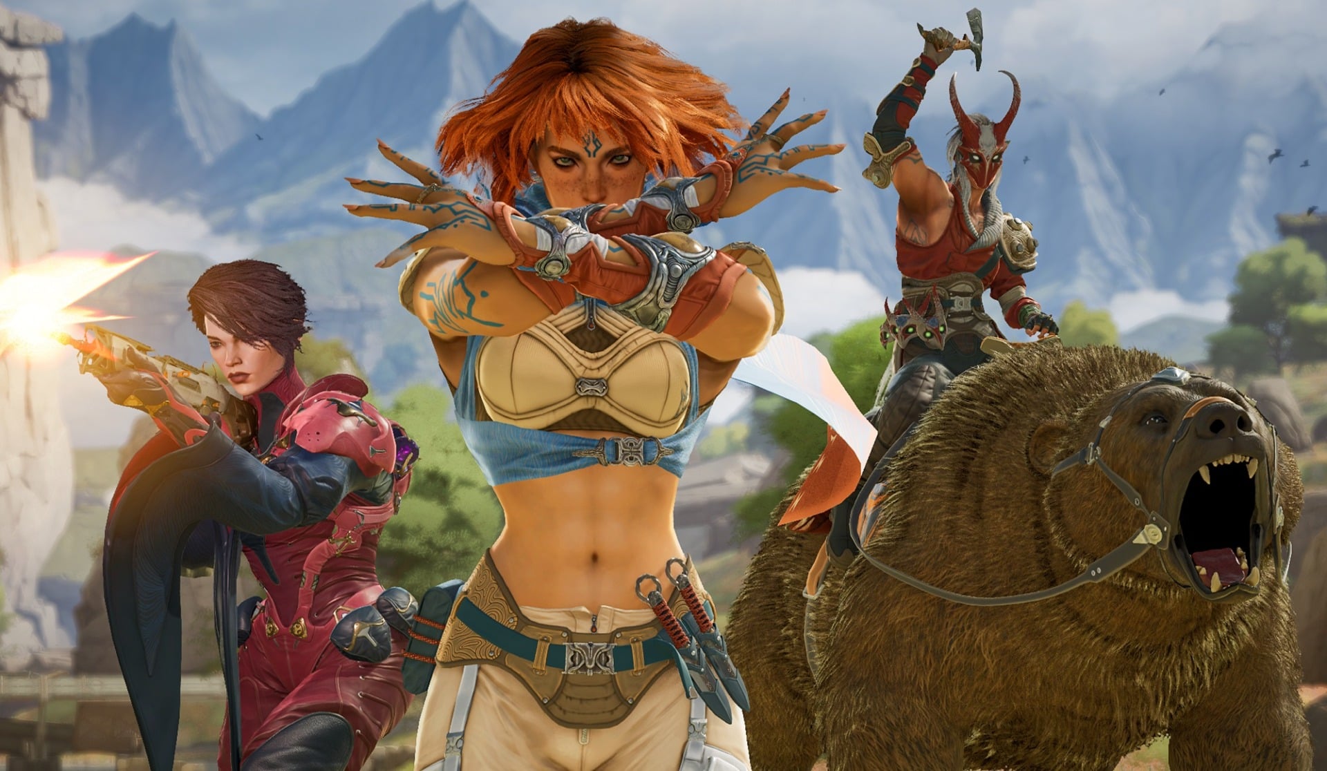 A spell caster appears in front of a bear.