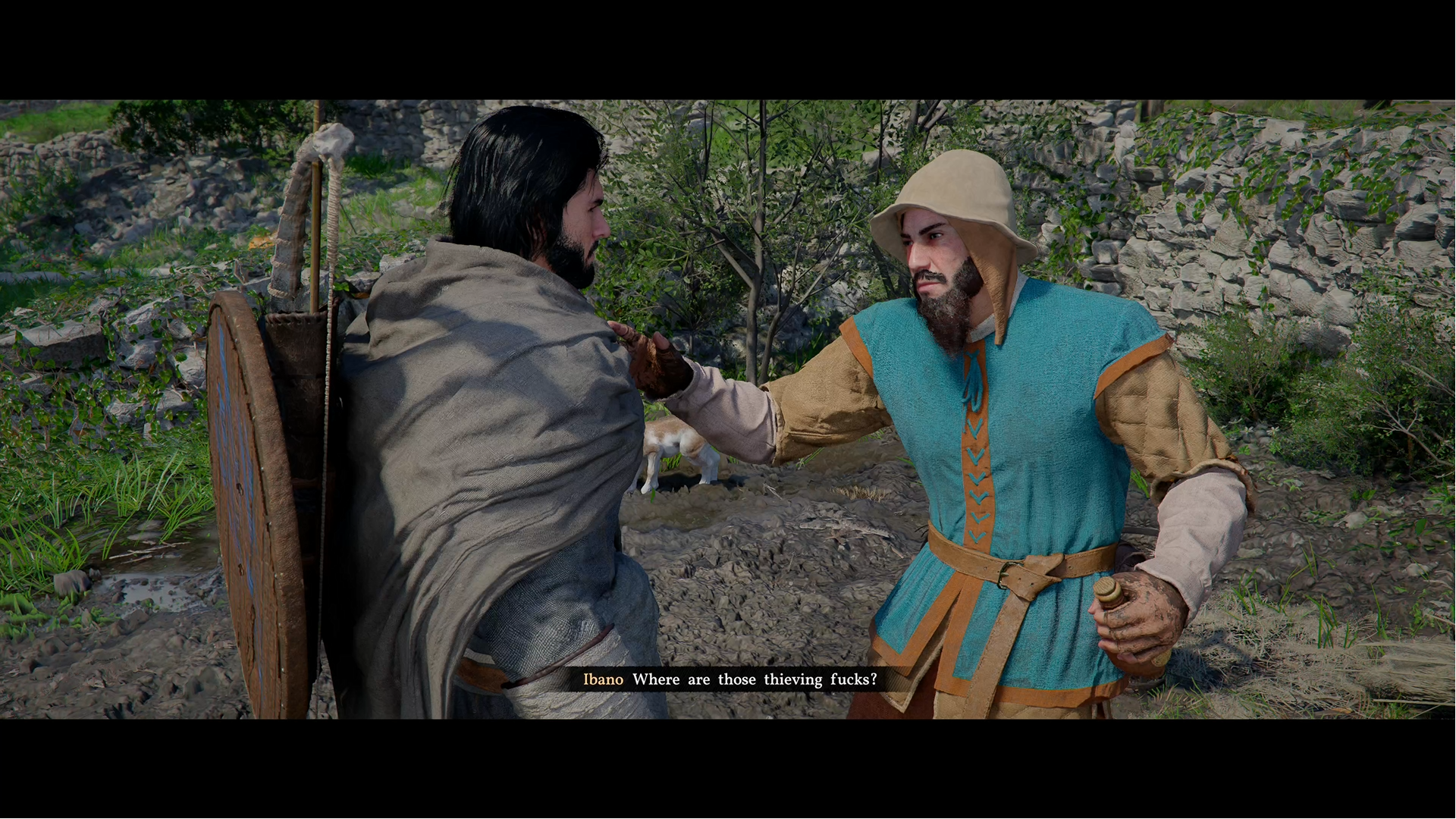 An angry goat man accosts Kliff from Crimson Desert.