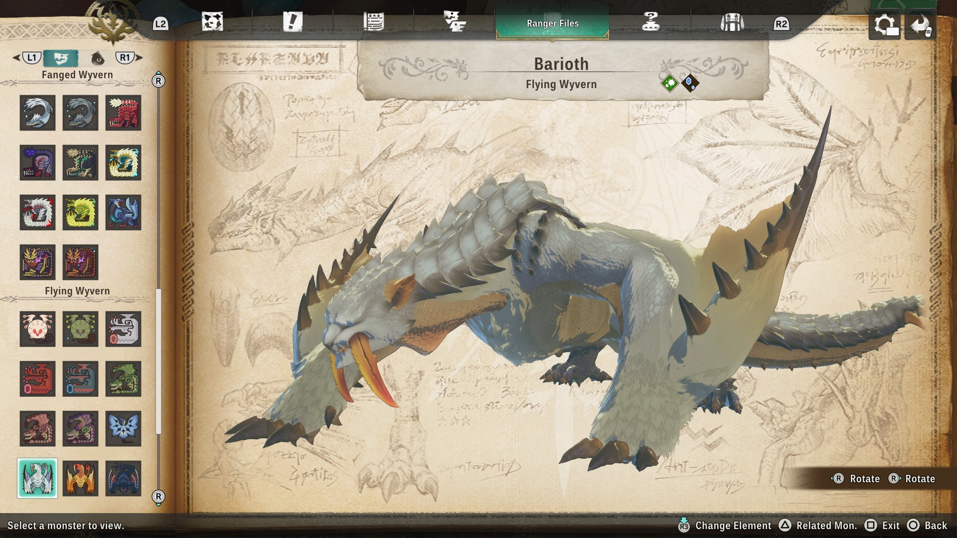 Barioth, an endangered species flying wyvern