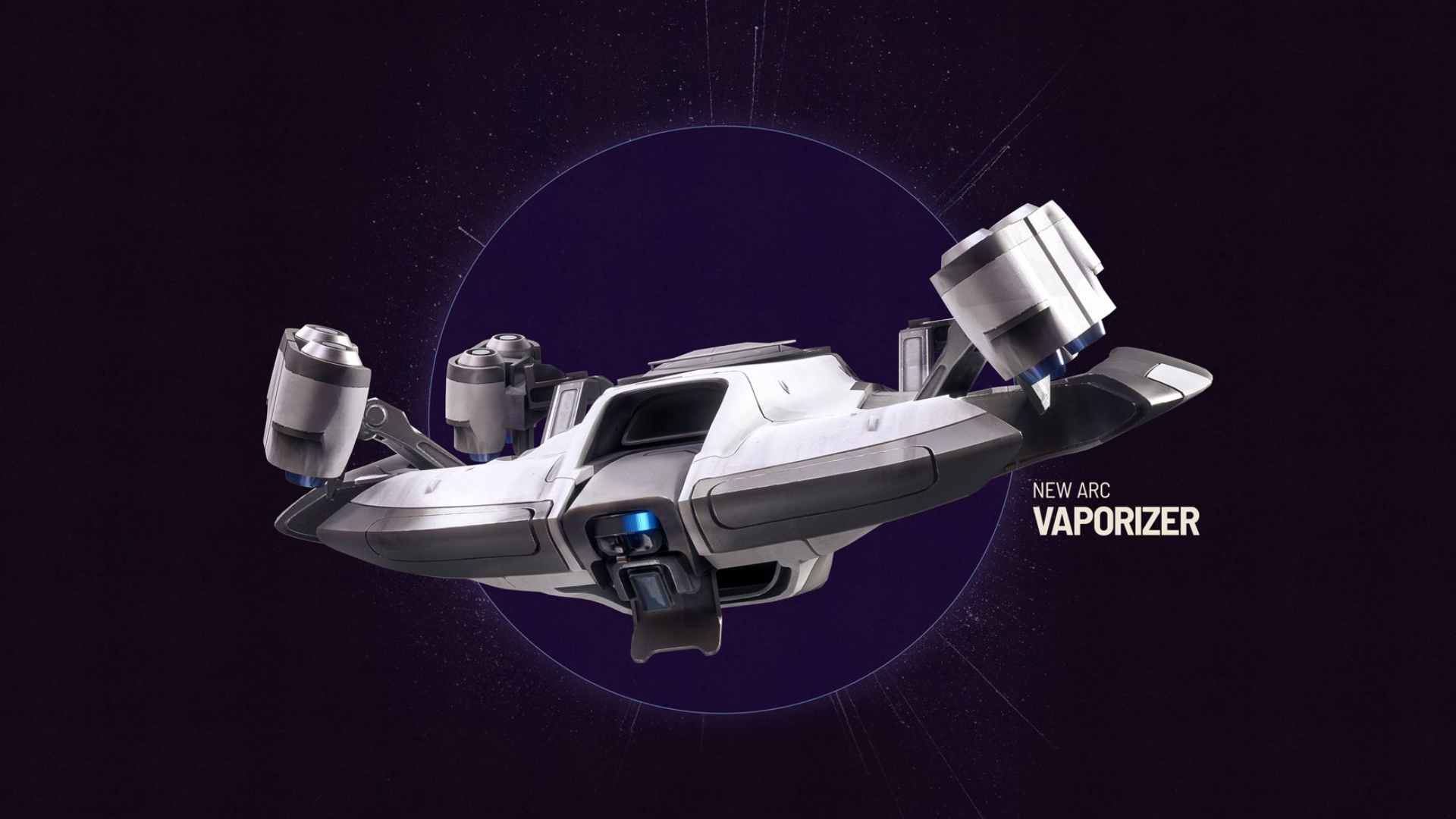Arc Raiders Flashpoint: The new Vaporizer enemy, an aerial machine, against a dark purple background.