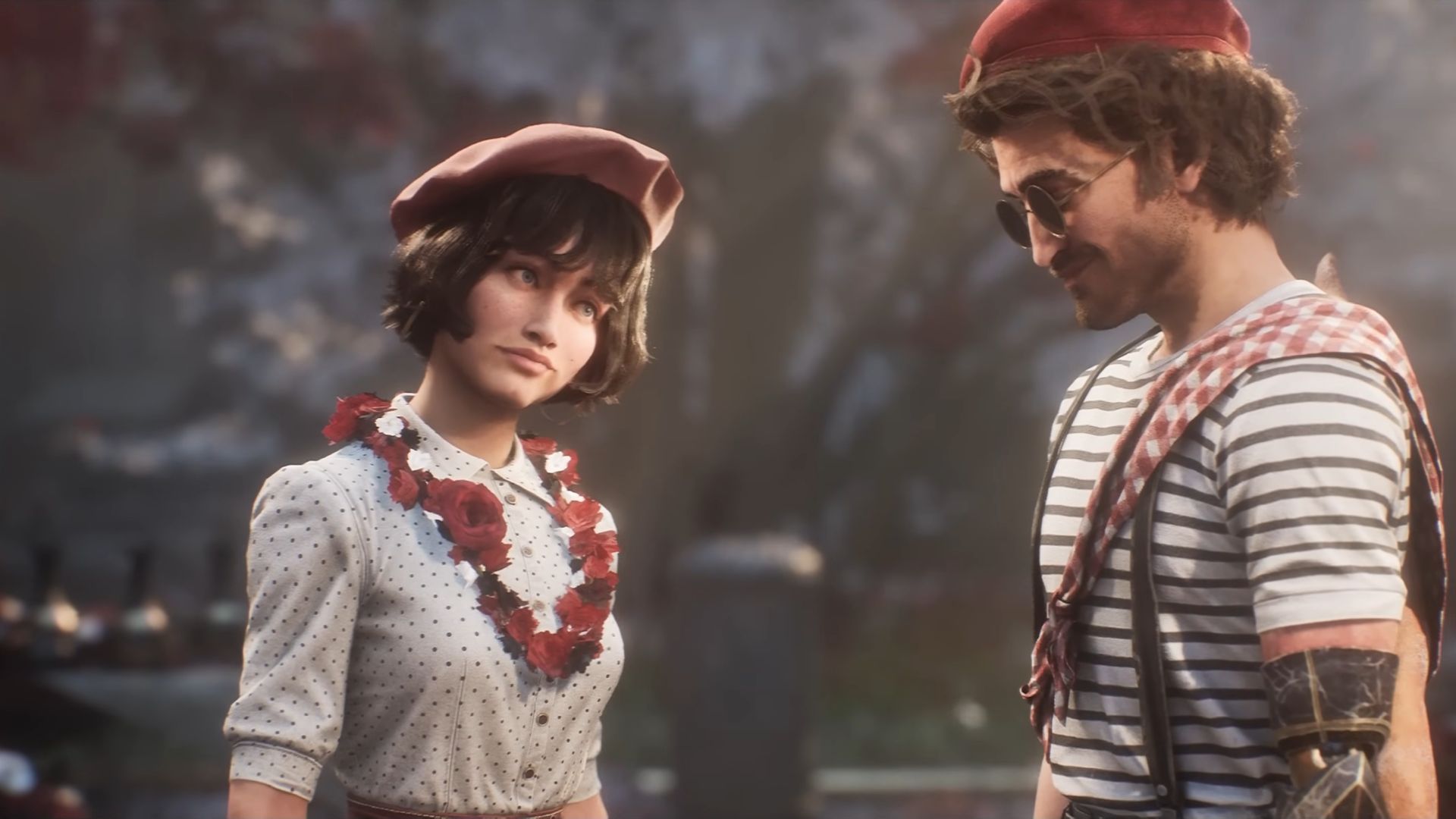 Sophie and Gustave in matching berets