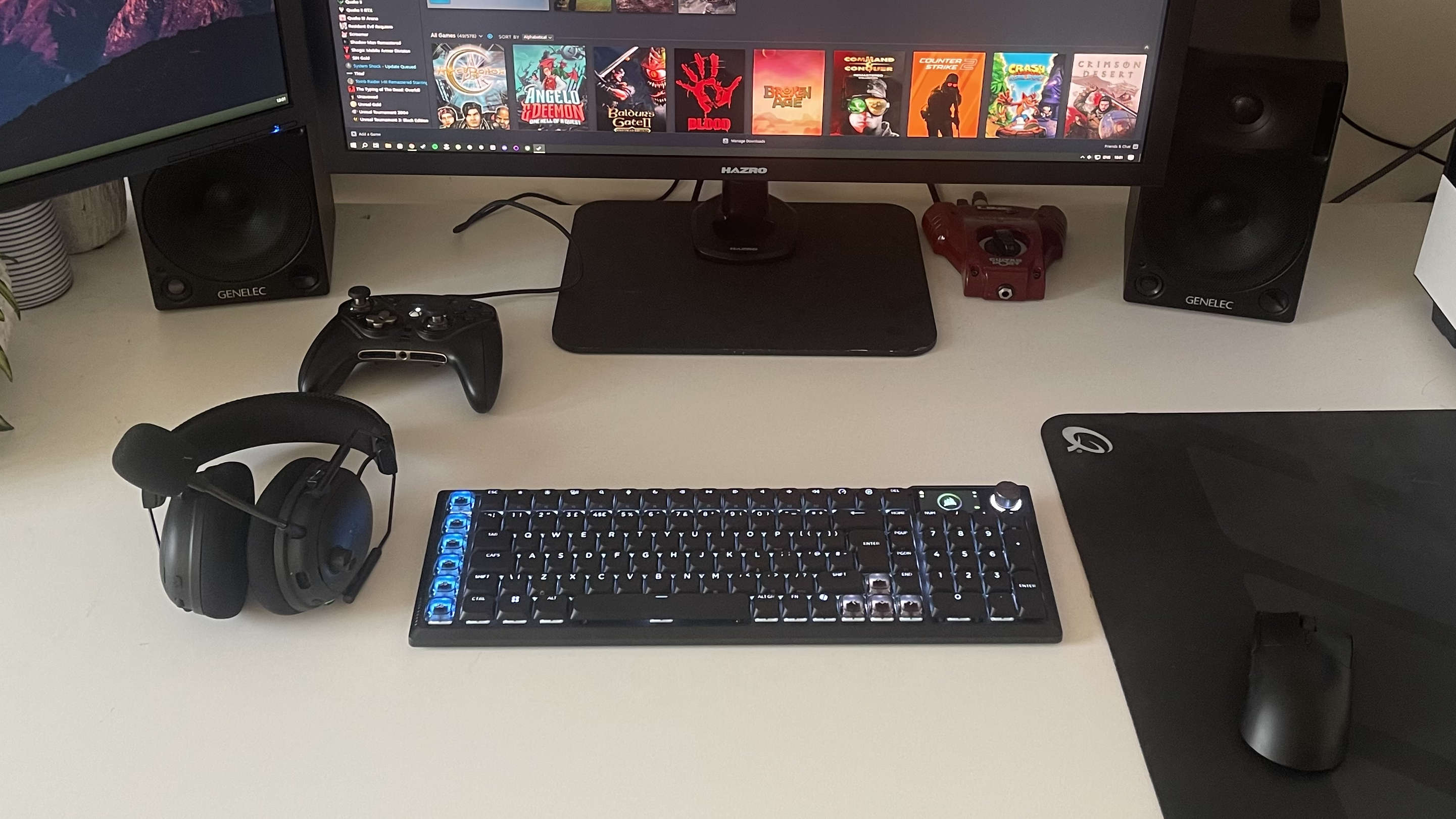 Corsair Vanguard Air 99 Wireless gaming keyboard on a white desktop