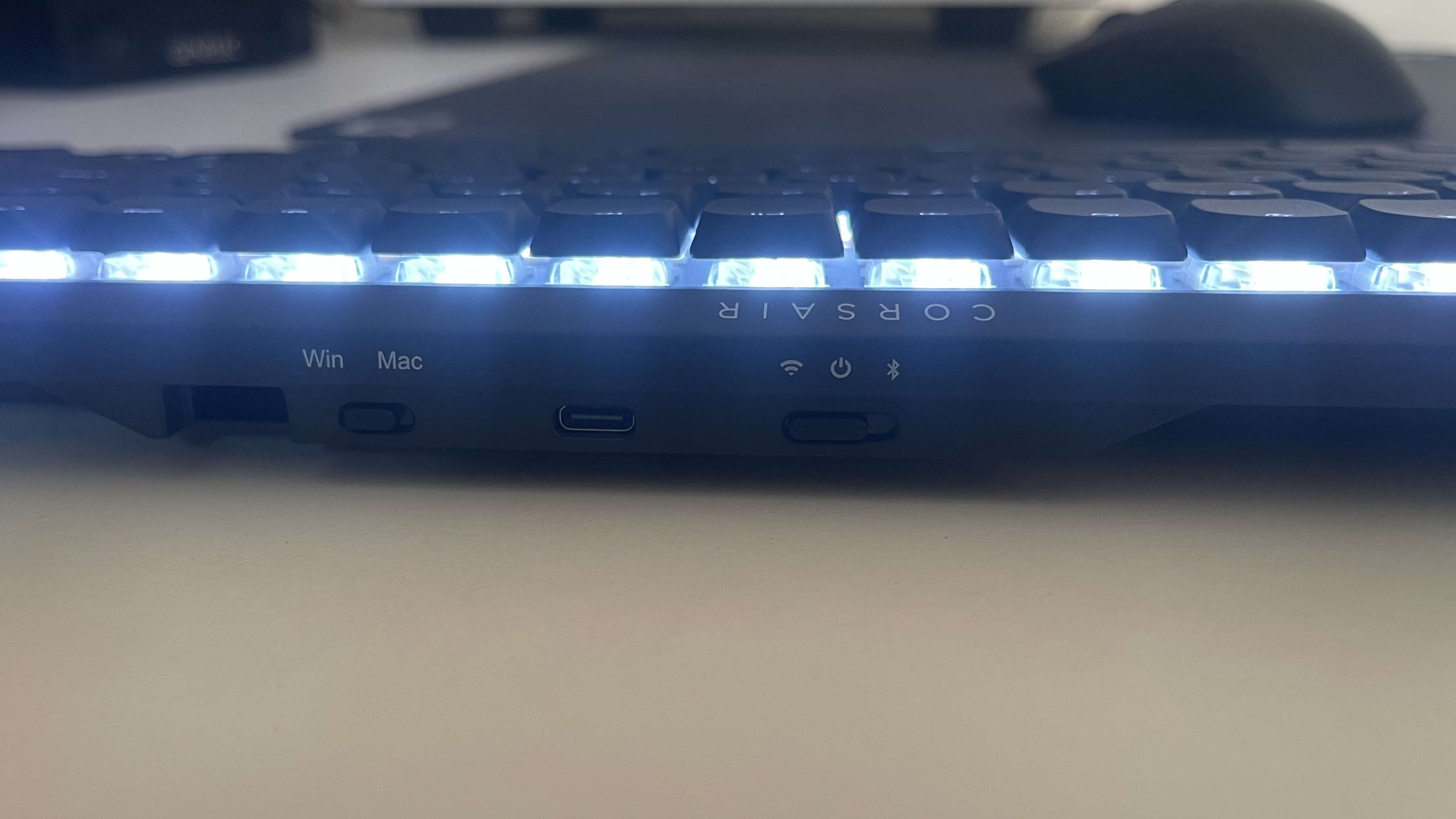 Corsair Vanguard Air 99 Wireless gaming keyboard on a white desktop