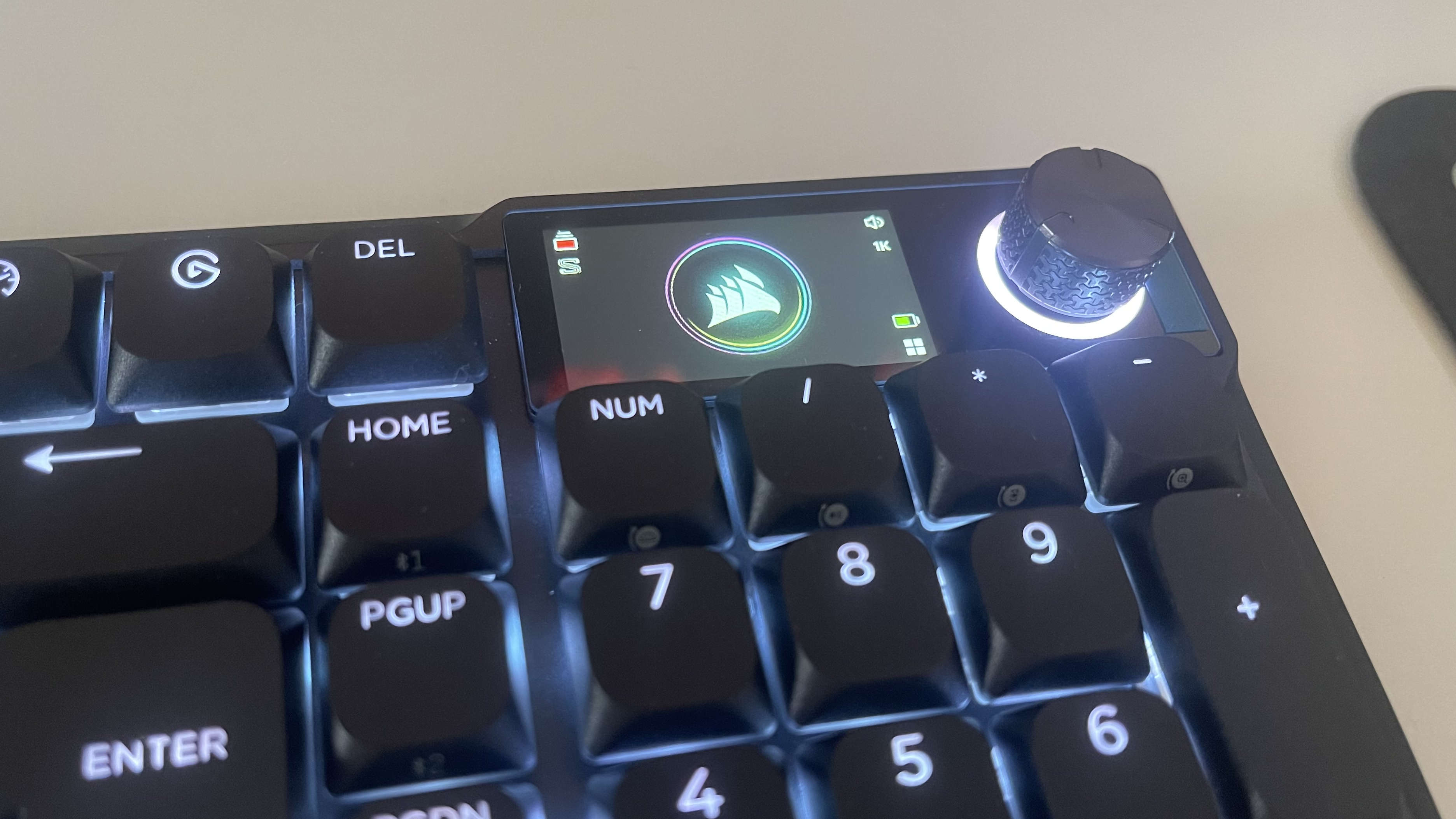 Corsair Vanguard Air 99 Wireless gaming keyboard on a white desktop