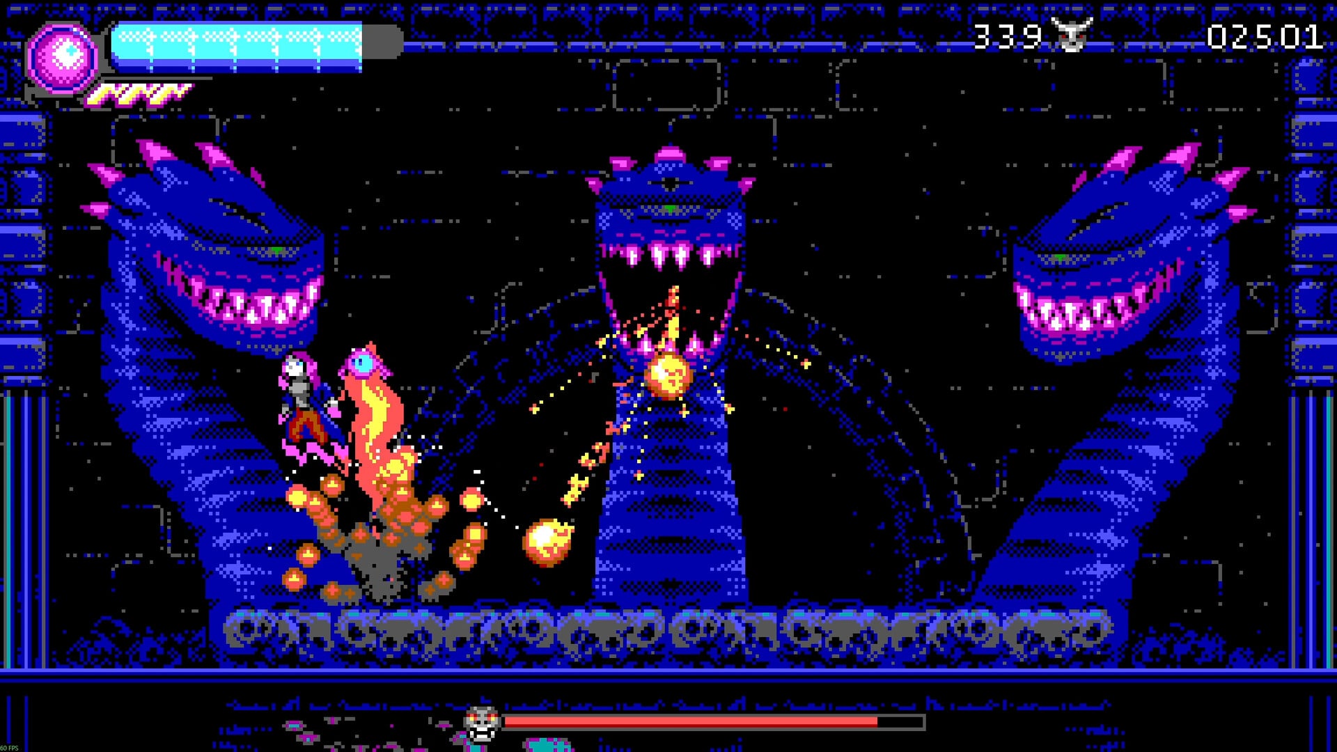 Pixel characters fight Hydras.