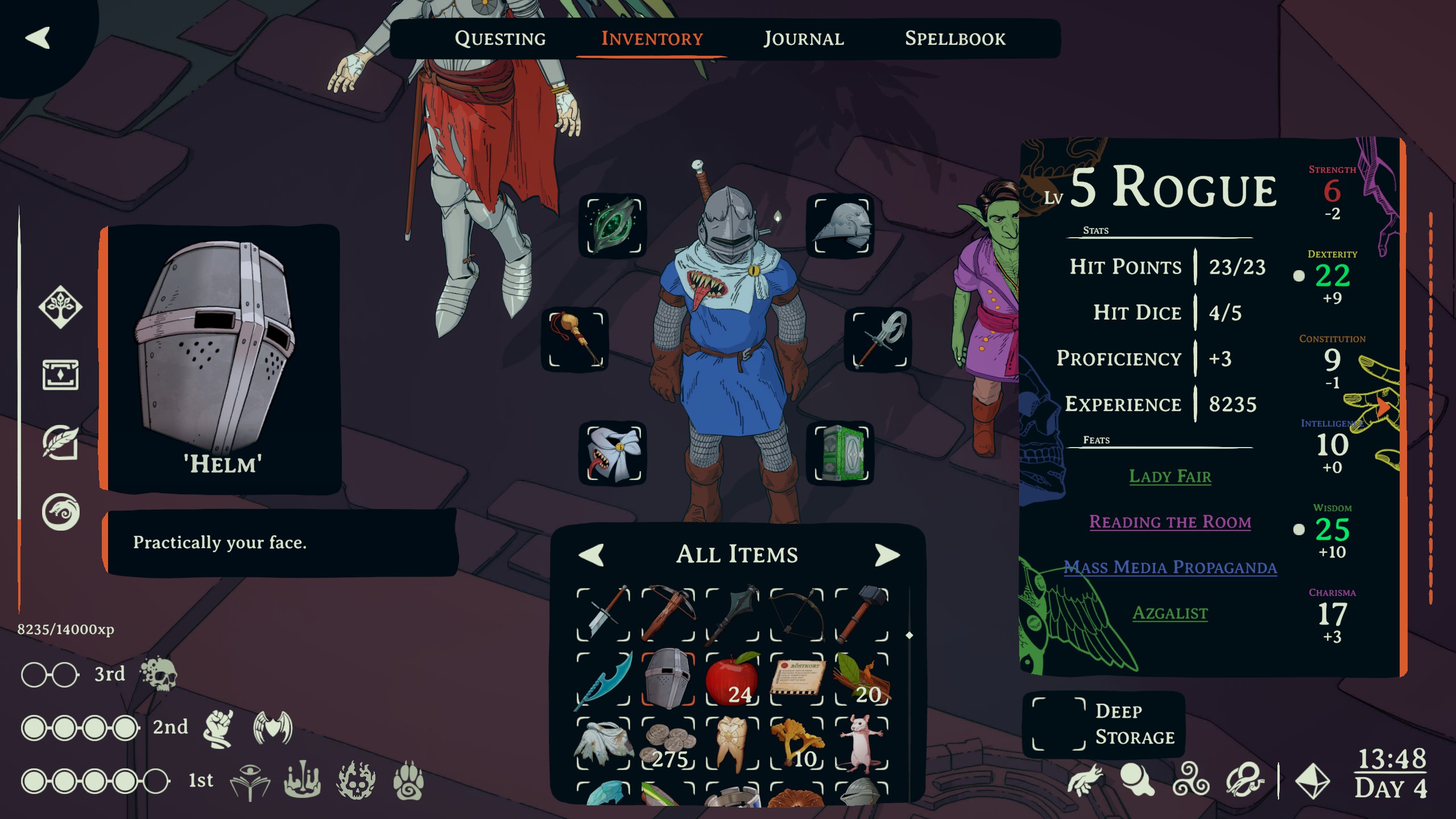 Esoteric Ebb character sheet and inventory