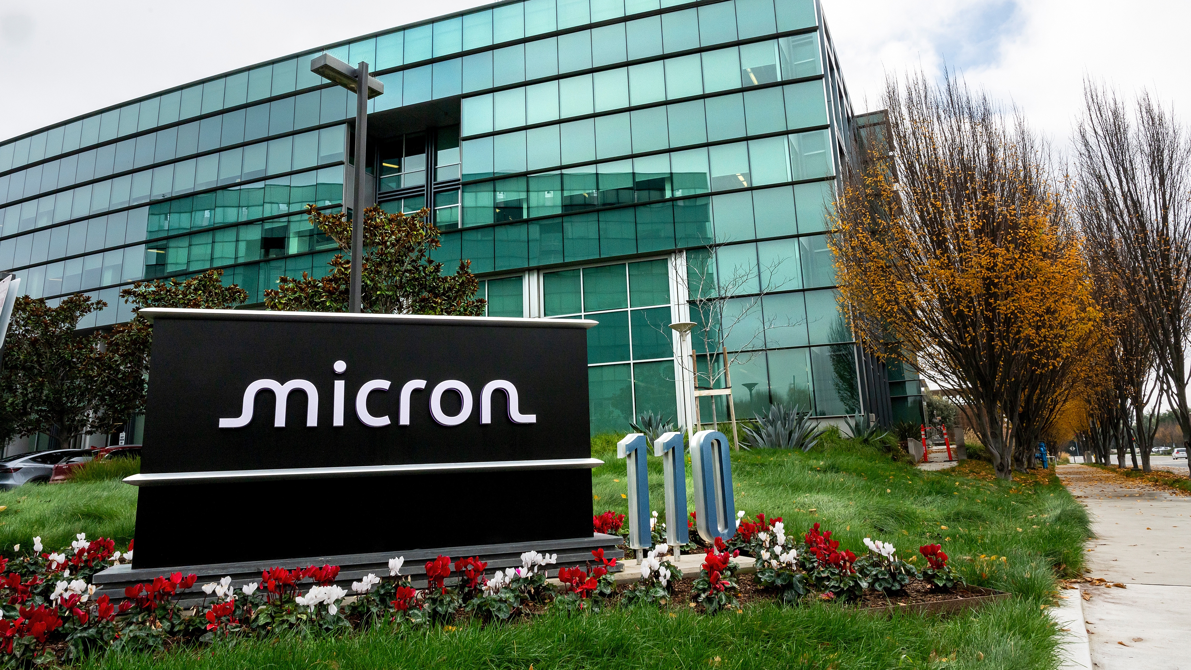 Signage outside the Micron offices in San Jose, California, US, on Tuesday, Dec. 17, 2024.