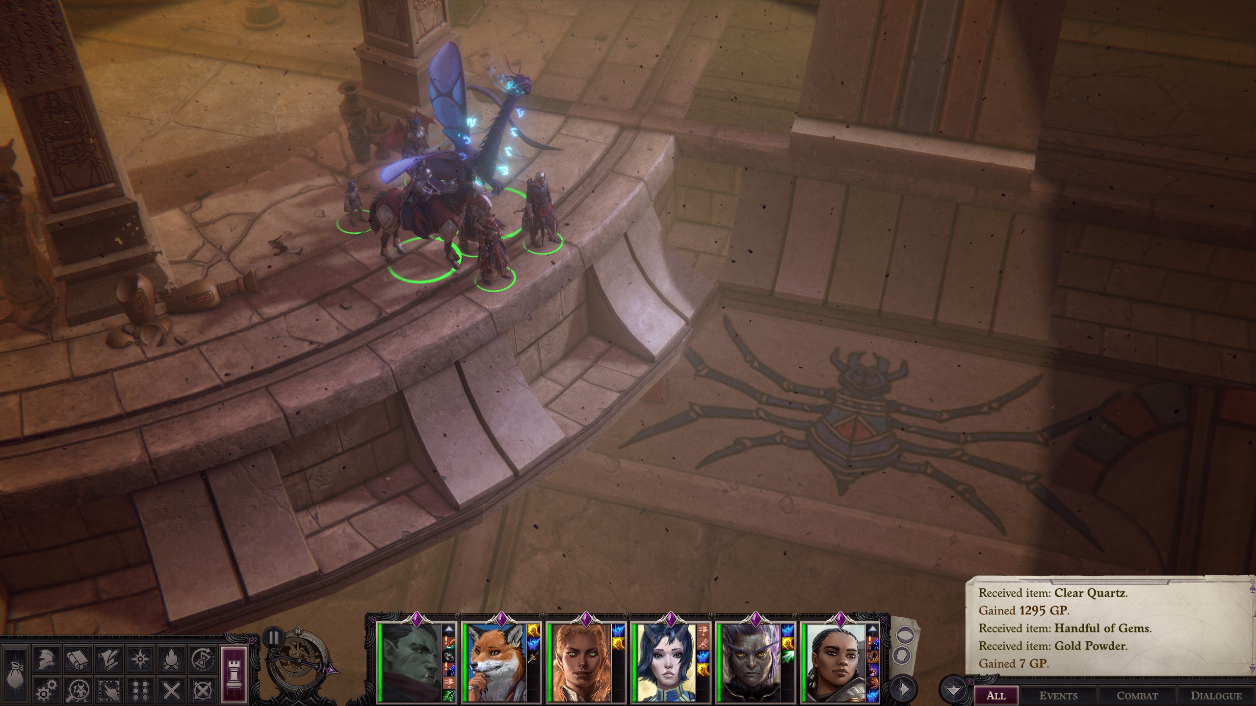 Wrath of the Righteous party overlooking ancient Egyptian megastructure