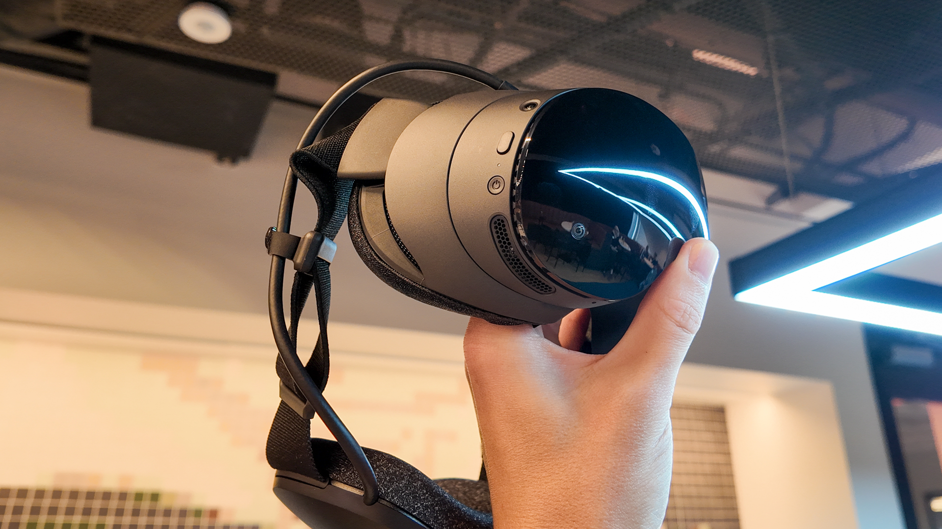 Hands-on with Valve's new VR headset, the Steam Frame, during an interview at Valve HQ in Bellevue, Washington.
