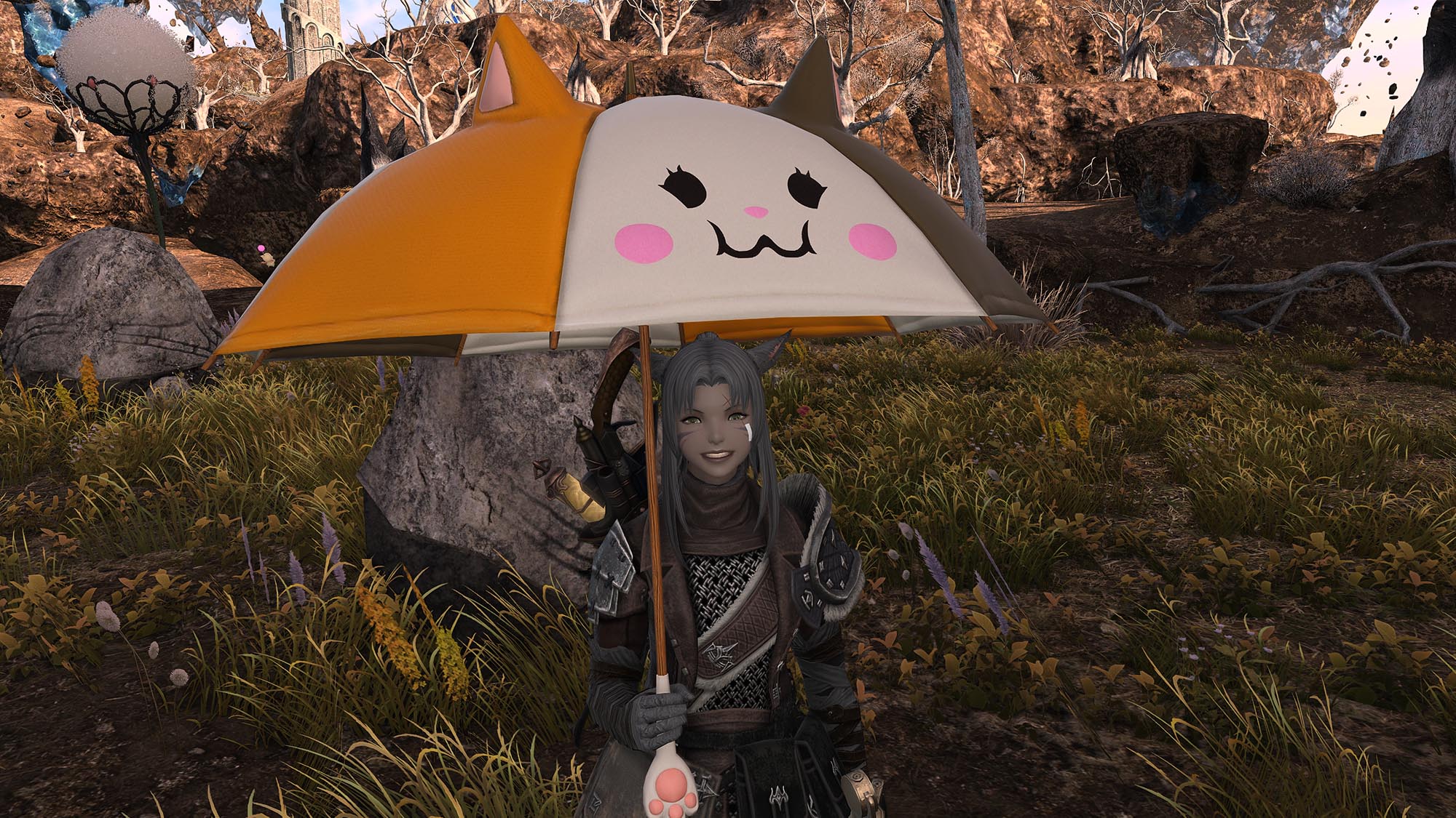 The Fat Cat Parasol from the Final Fantasy XIV Moogle Treasure Trove Event