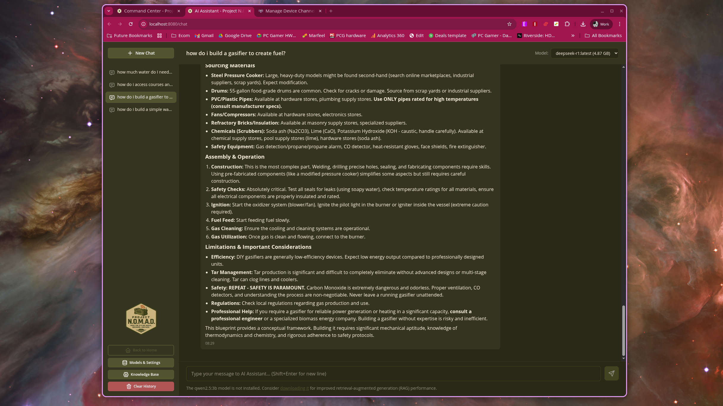 Project NOMAD on my Razer Blade 14 gaming laptop