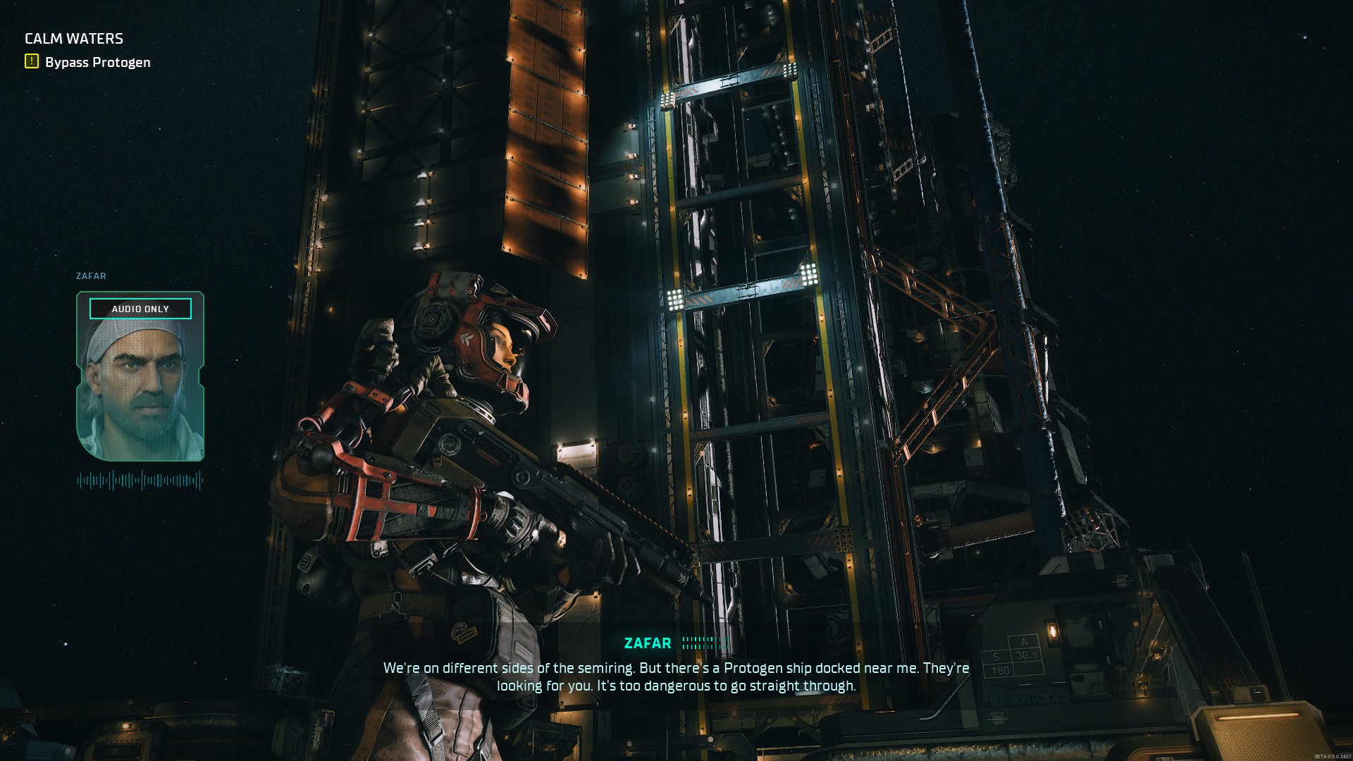 Walking on the outside of the station in The Expanse: Osiris Reborn.