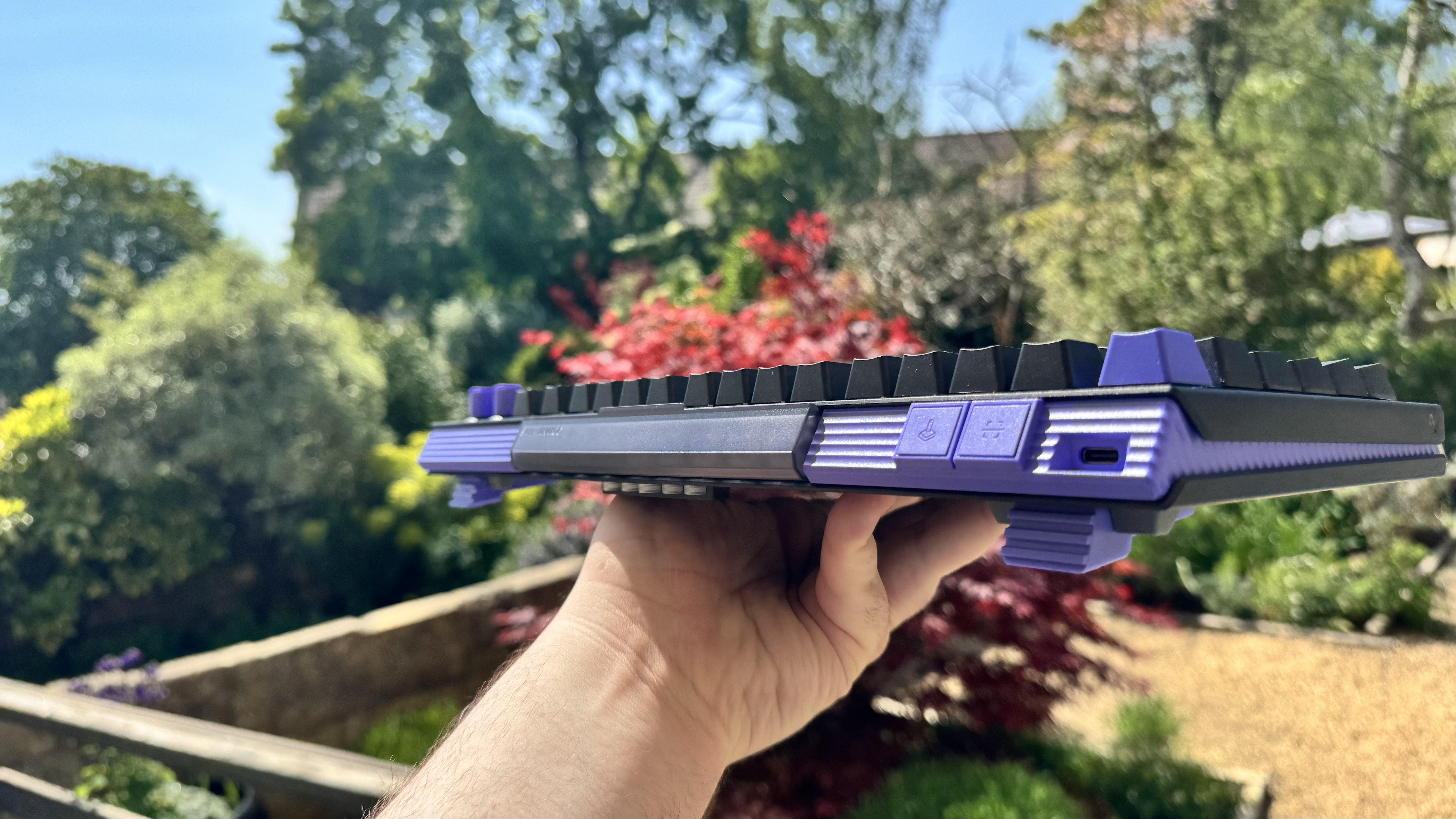 The Logitech G512 X gaming keyboard from the top left hand side