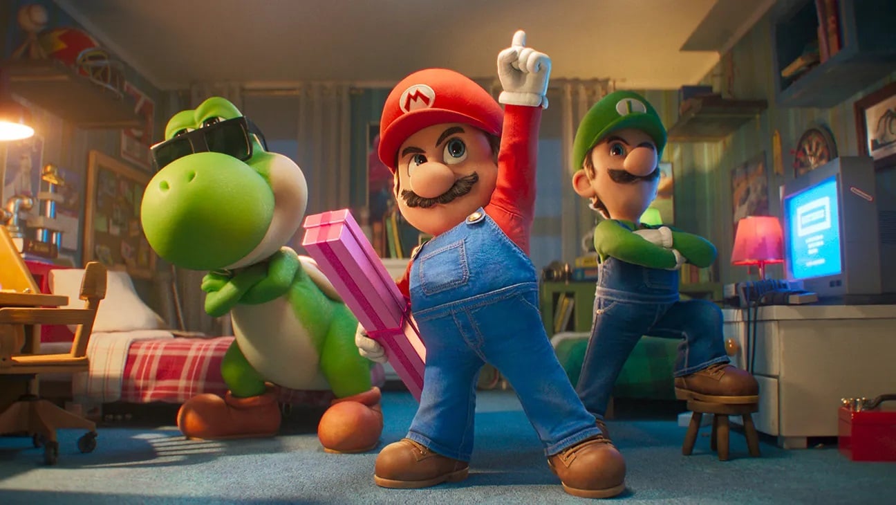 Mario, Luigi, and Yoshi prepare for an adventure.
