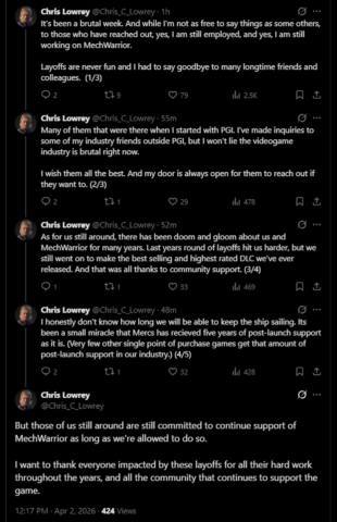 MechWarrior studio Piranha Games lays off 30% of its employees