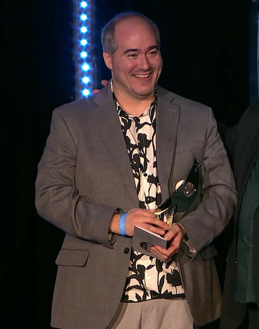 Tarn Adams at the 2023 DICE Awards.