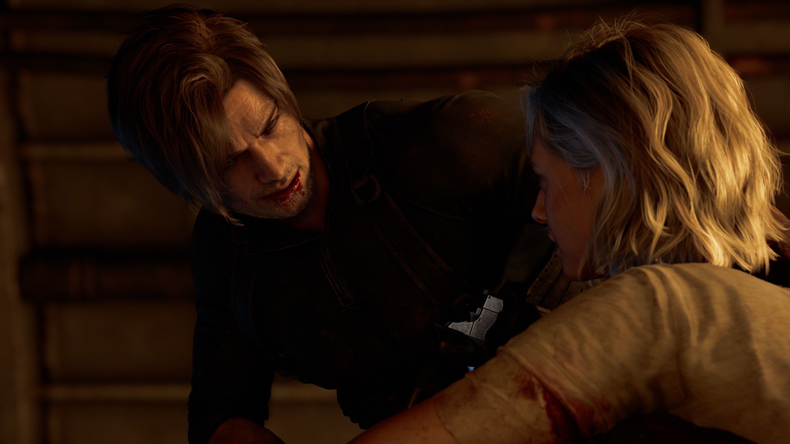 Leon and Grace, both injured and looking the worse for wear