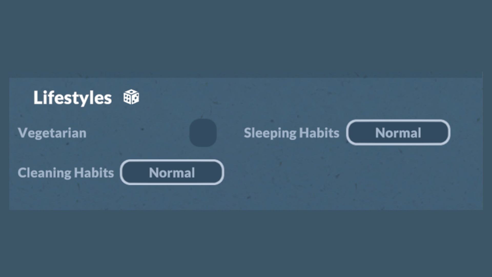 Vegetarian toggle in Paralives