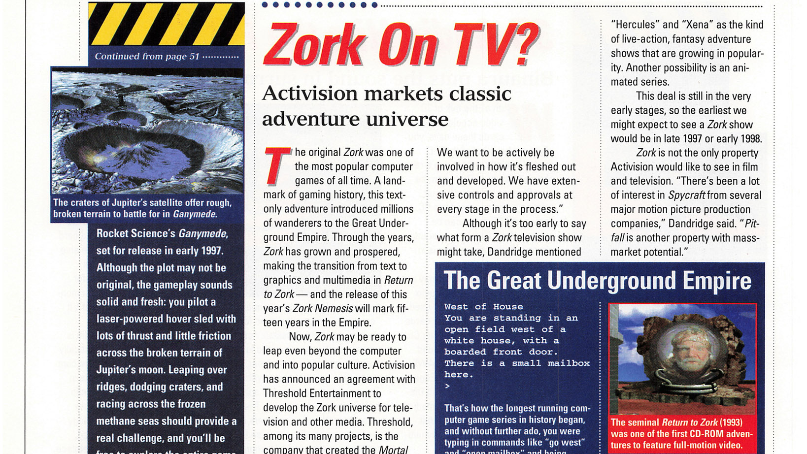 PC Gamer 024 News section - Zork on TV?