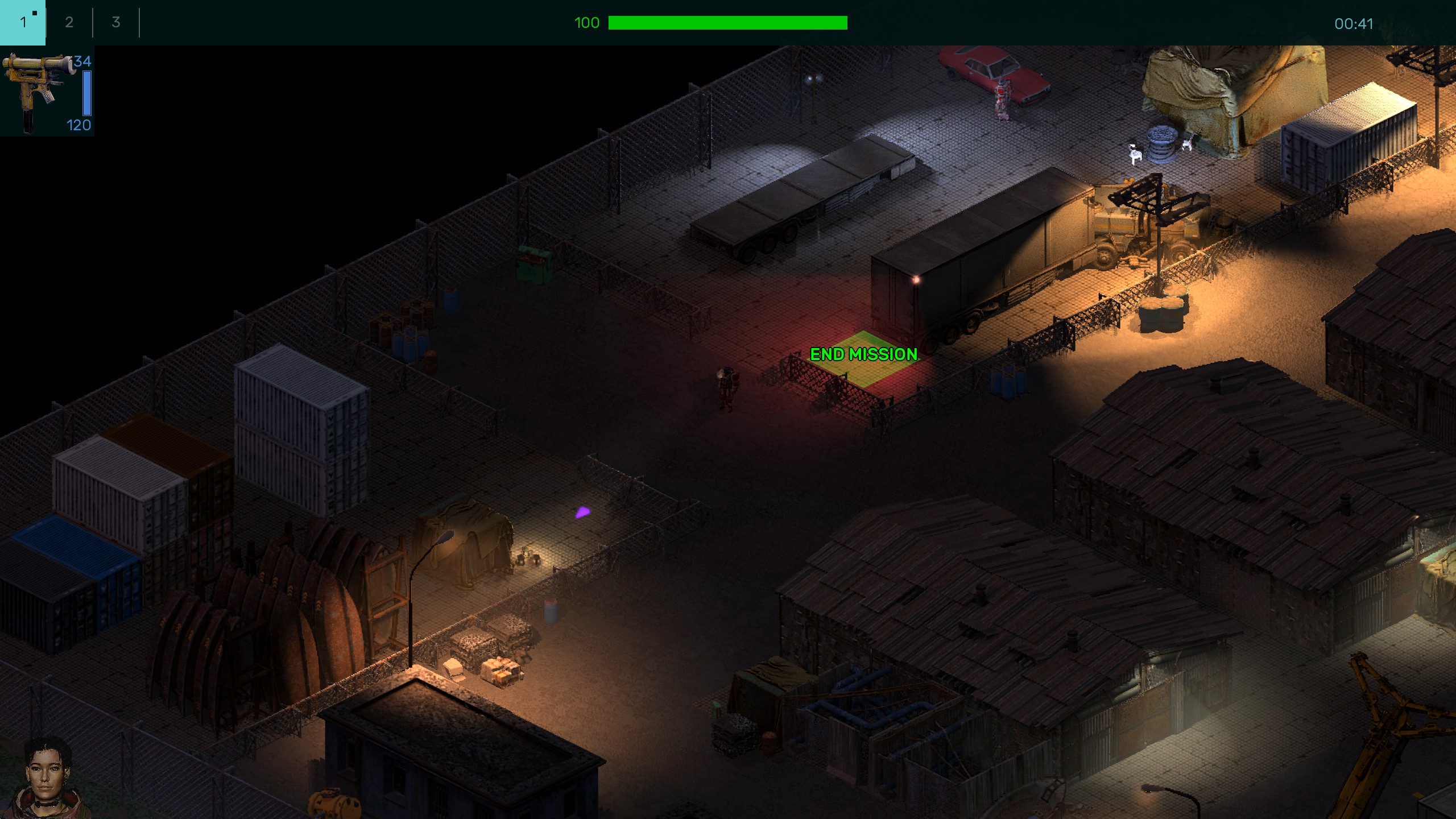 Brigador Killers screenshot moody nighttime backyards.