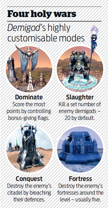 Four modes in Demigod, a 2009 RTS