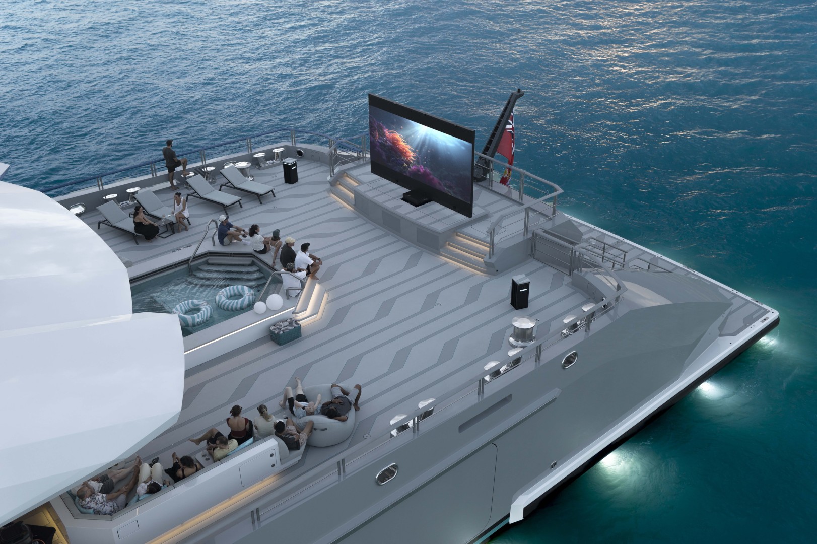 A photograph of Gabe Newell's superyacht, Leviathan.