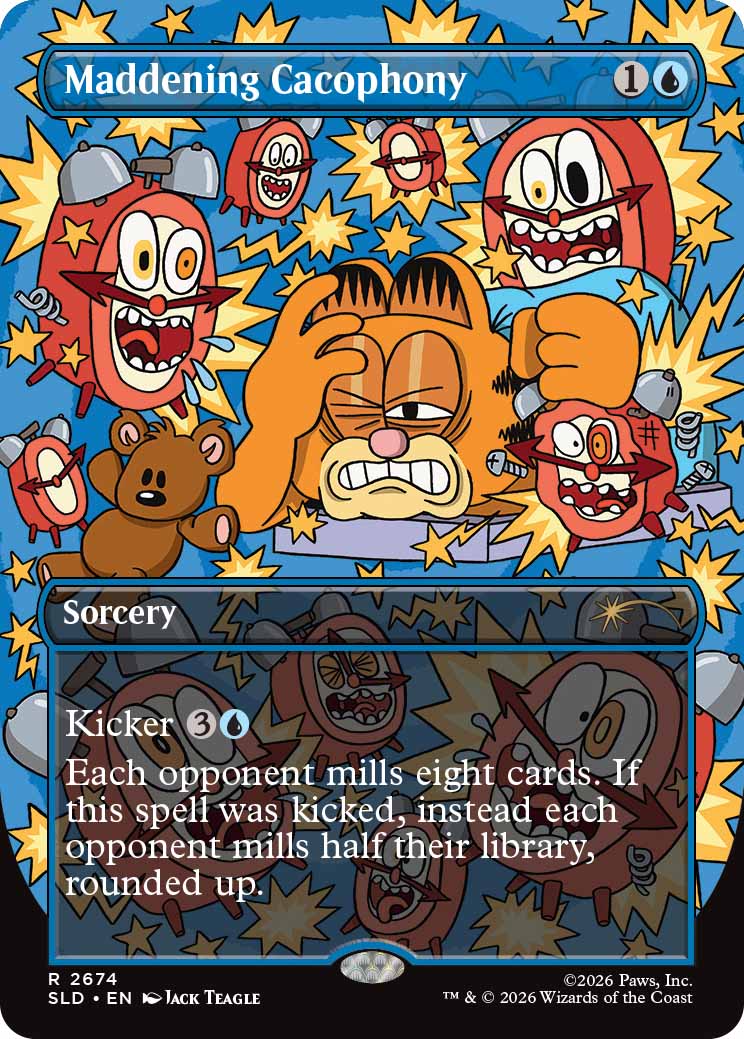 Garfield on a Magic: The Gathering card