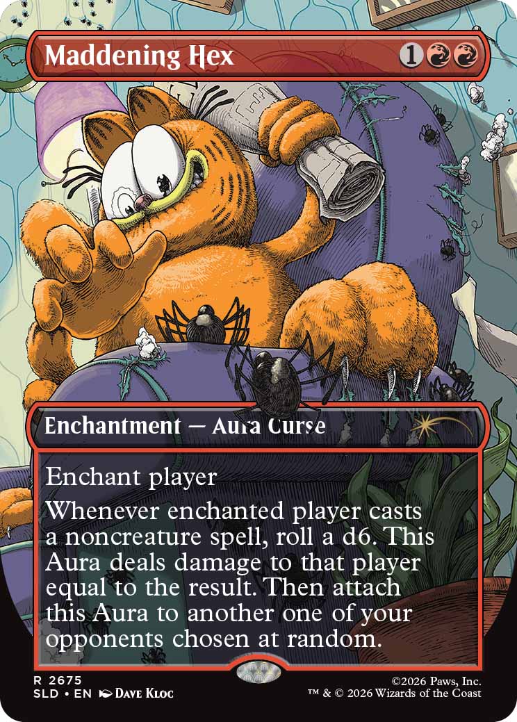 Garfield on a Magic: The Gathering card
