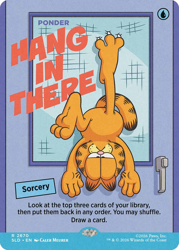 Garfield on a Magic: The Gathering card