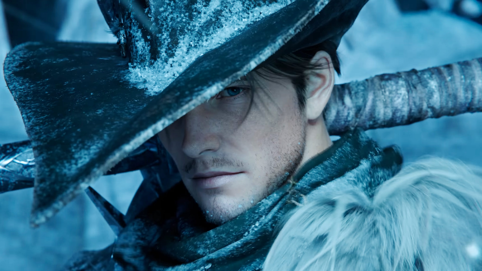 Final Fantasy 14 cinematic trailer screenshot - The Warrior of Light's Reaper job reveal
