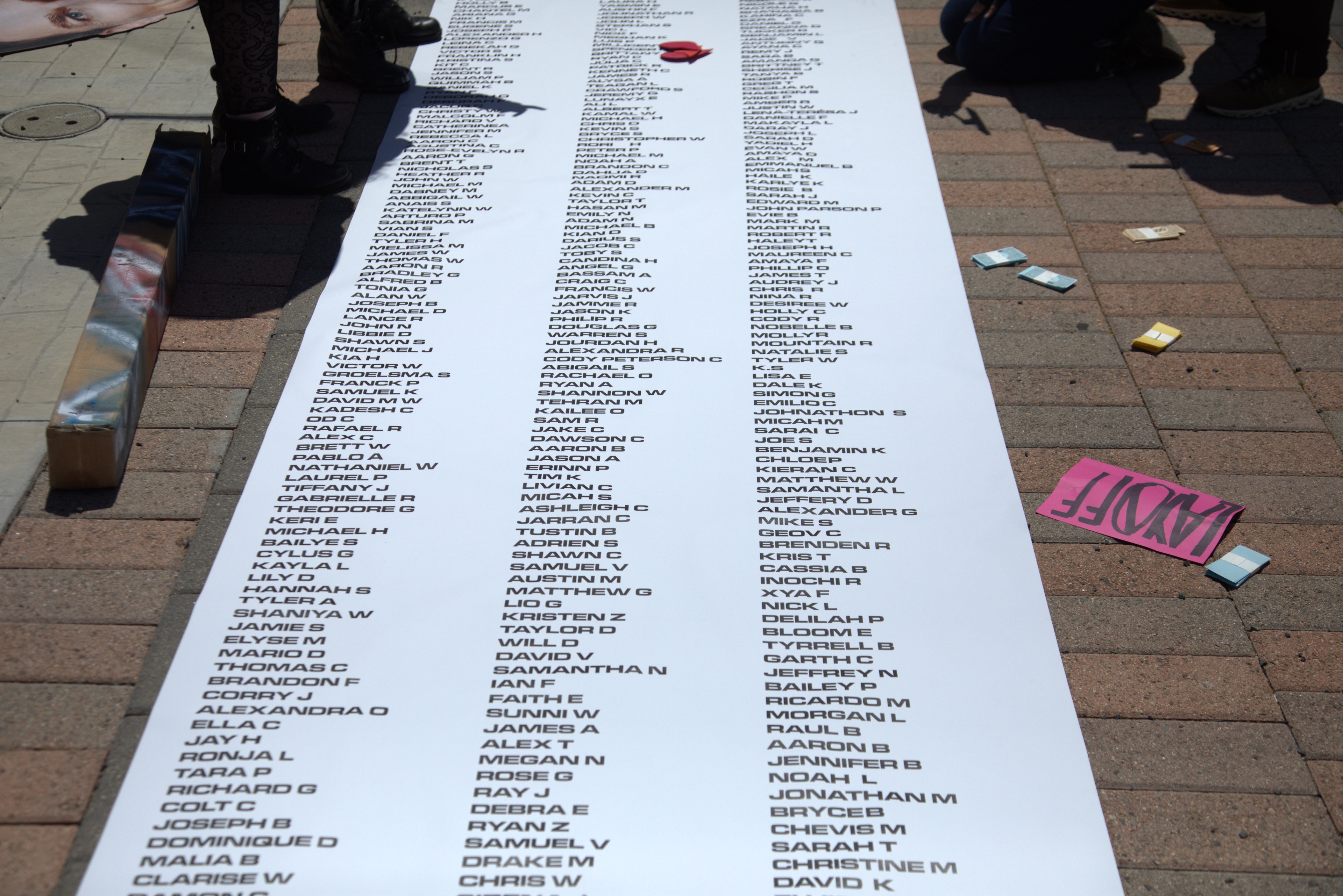 Image of petition against Saudi Arabia's acquisition of EA, presented during Players Alliance protest at EA HQ on May 11 2026