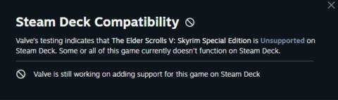 Skyrim has been the most-played ‘Unsupported’ game on Steam Deck for 5 months