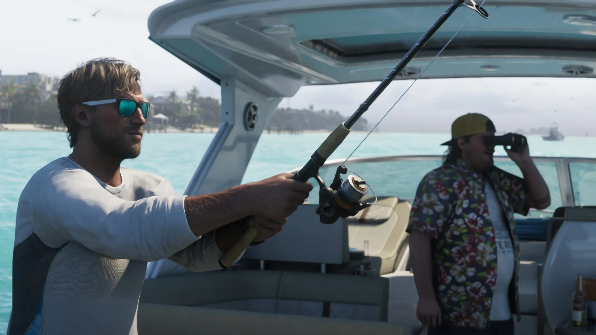 Jason from GTA 6 fishing off a boat